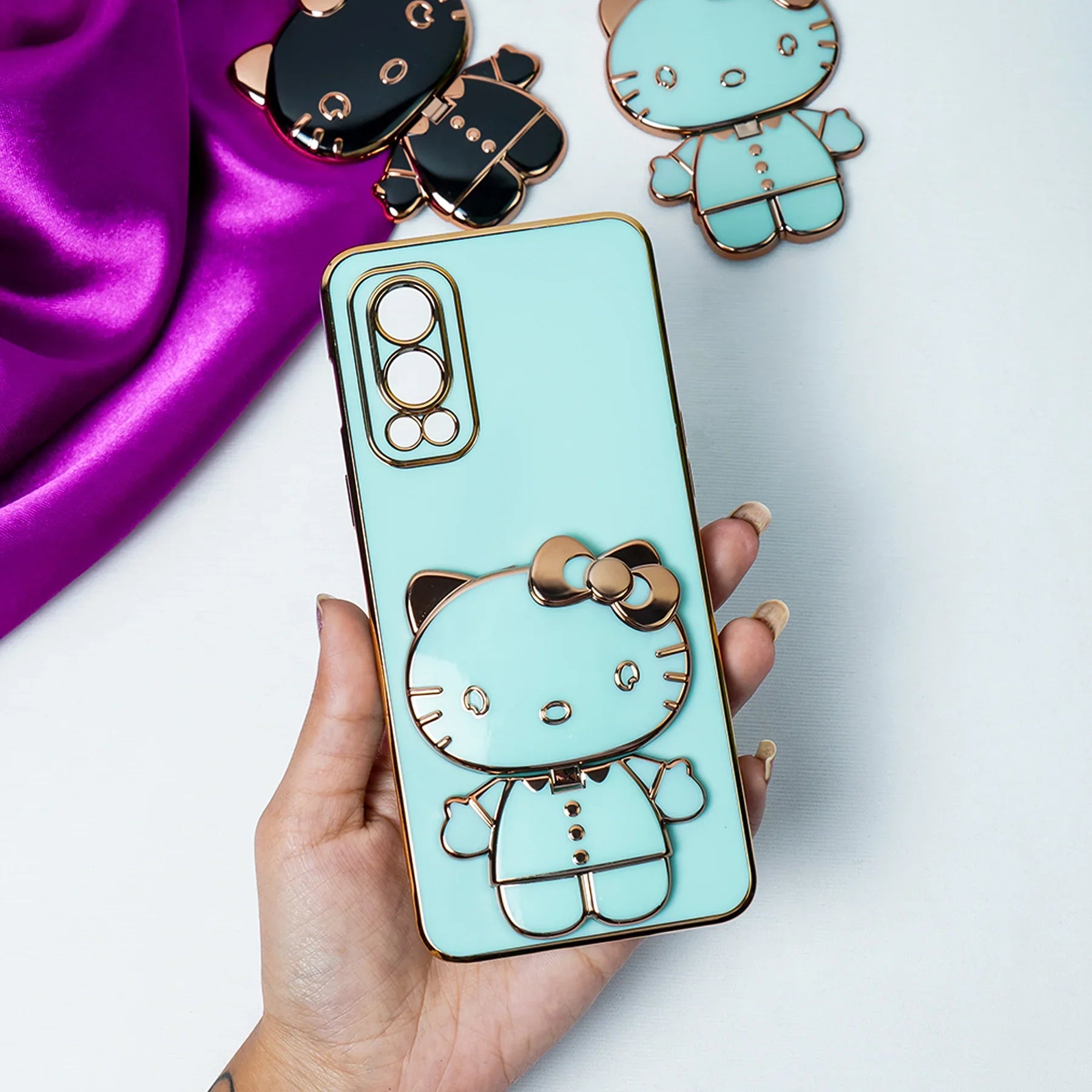 Charming Kitty Folding Mirror Stand Case - OnePlus