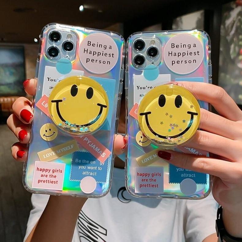 Label Phone Case with Smile Phone Gripper