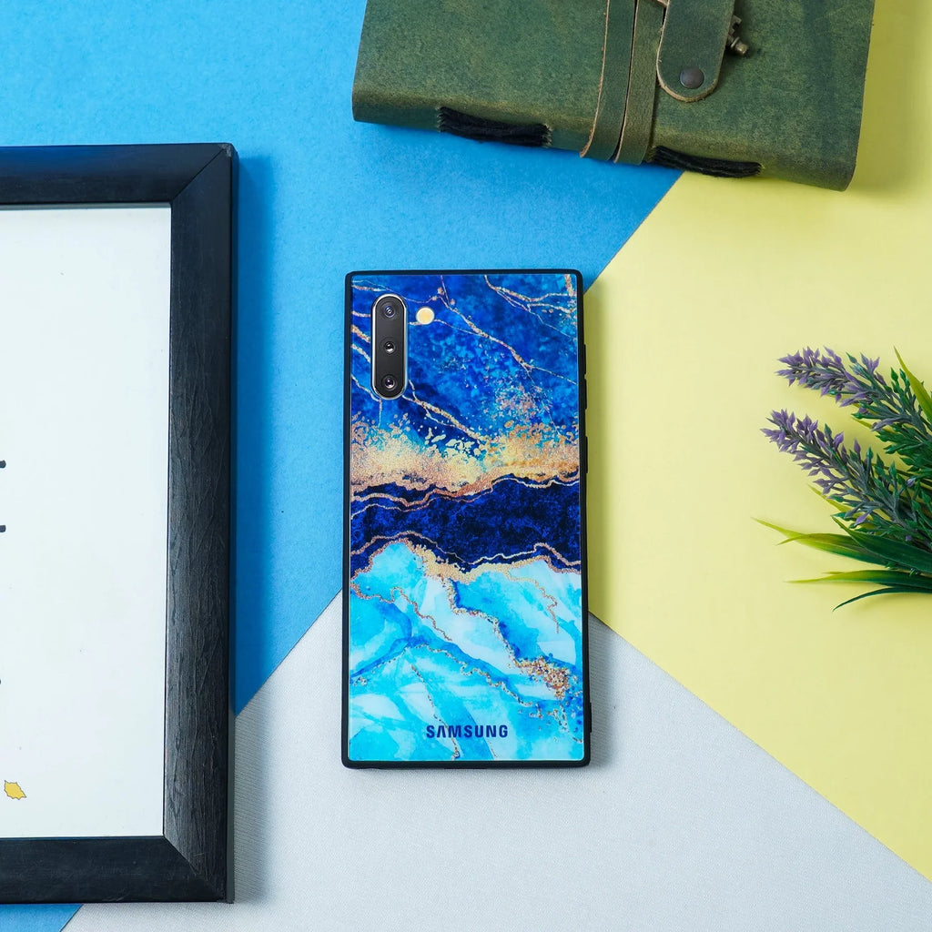 Dark Ocean Pattern Glass Back Case - Samsung