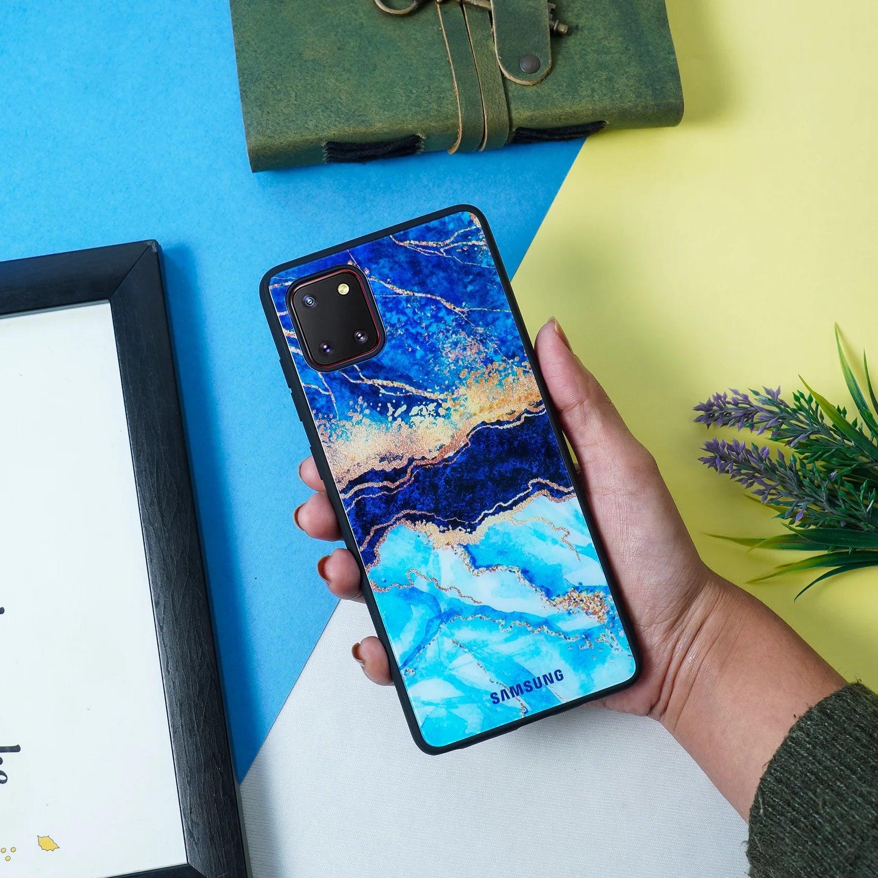 Dark Ocean Pattern Glass Back Case - Samsung