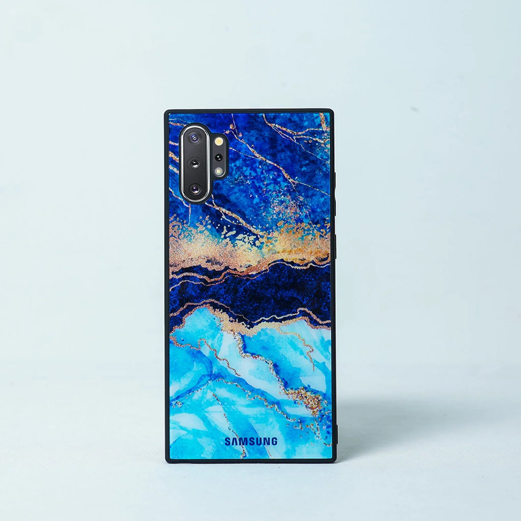 Dark Ocean Pattern Glass Back Case - Samsung