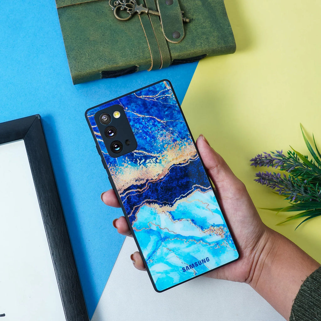 Dark Ocean Pattern Glass Back Case - Samsung