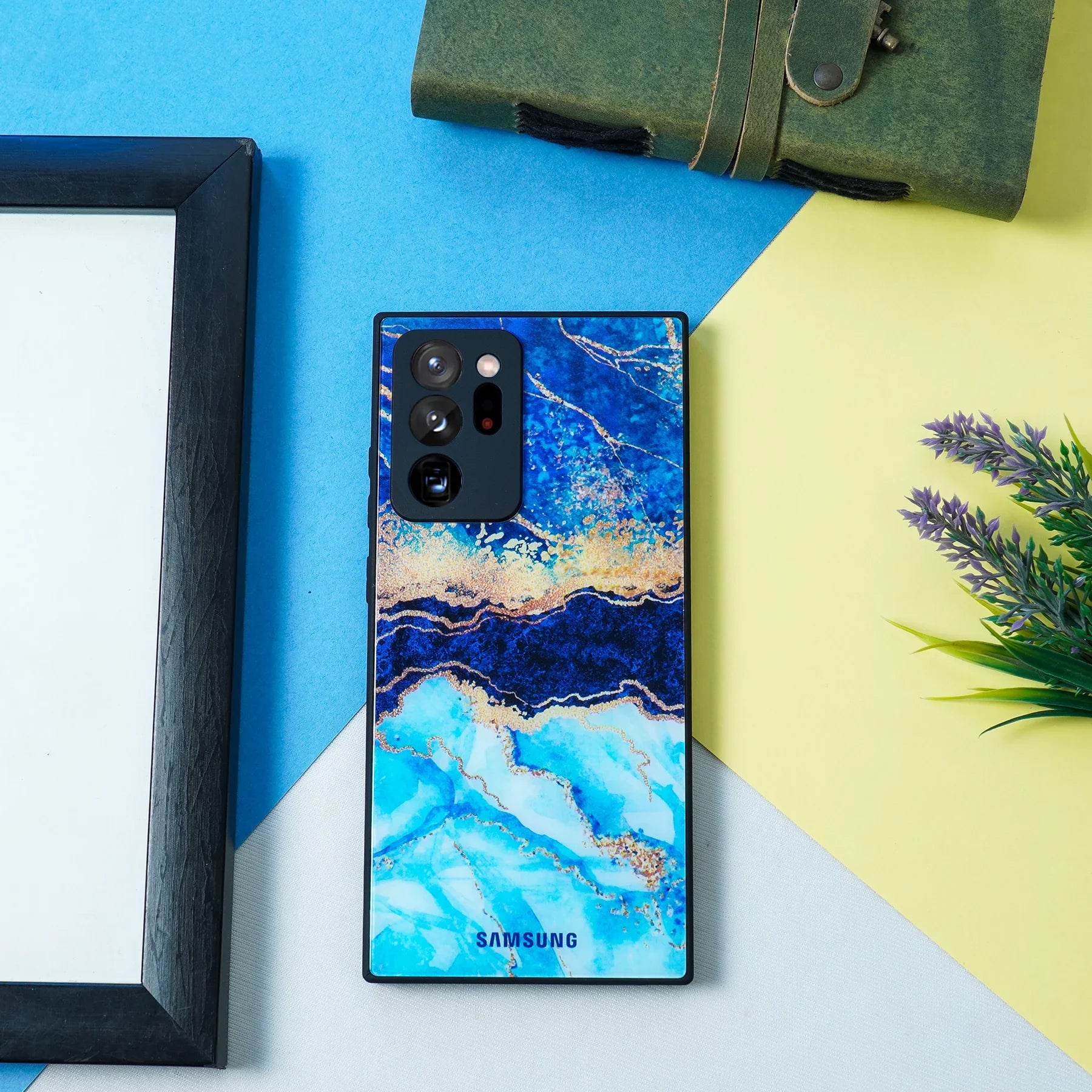 Dark Ocean Pattern Glass Back Case - Samsung