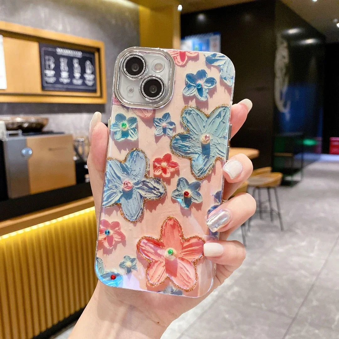 Floral Sparkle Rhinestone Phone Case