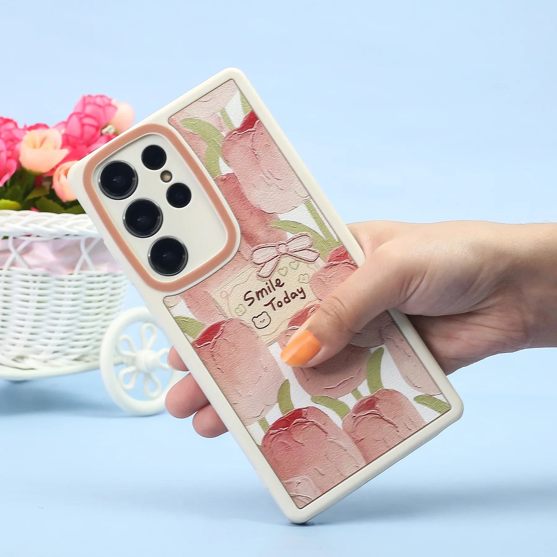 Painting Tulip Flowers Smile Day Case