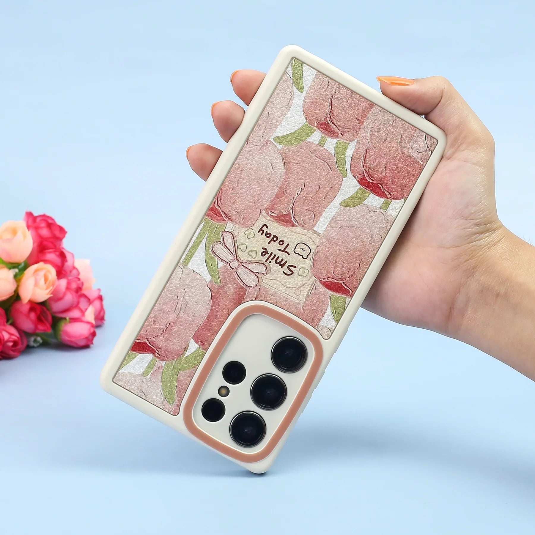 Painting Tulip Flowers Smile Day Case