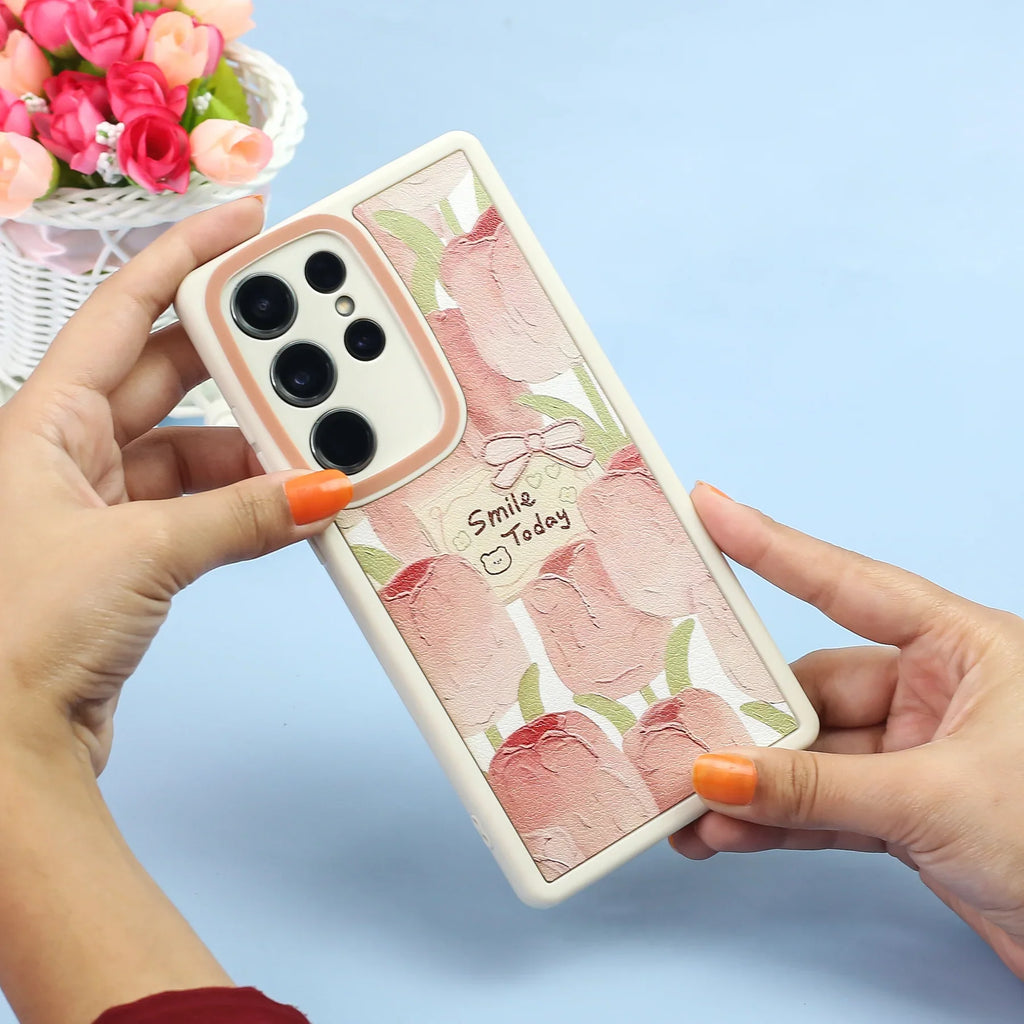 Painting Tulip Flowers Smile Day Case