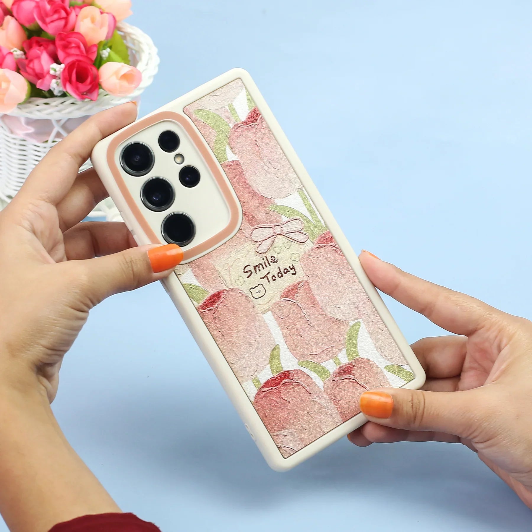 Painting Tulip Flowers Smile Day Case