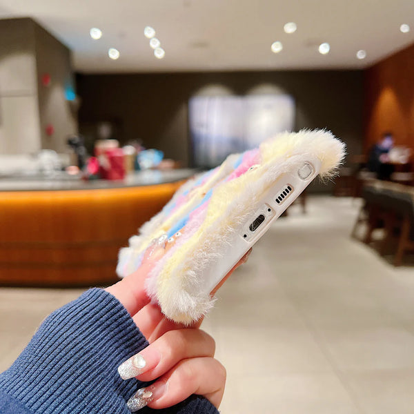 Coversly Rainbow Furry Teddy Phone Case - Samsung
