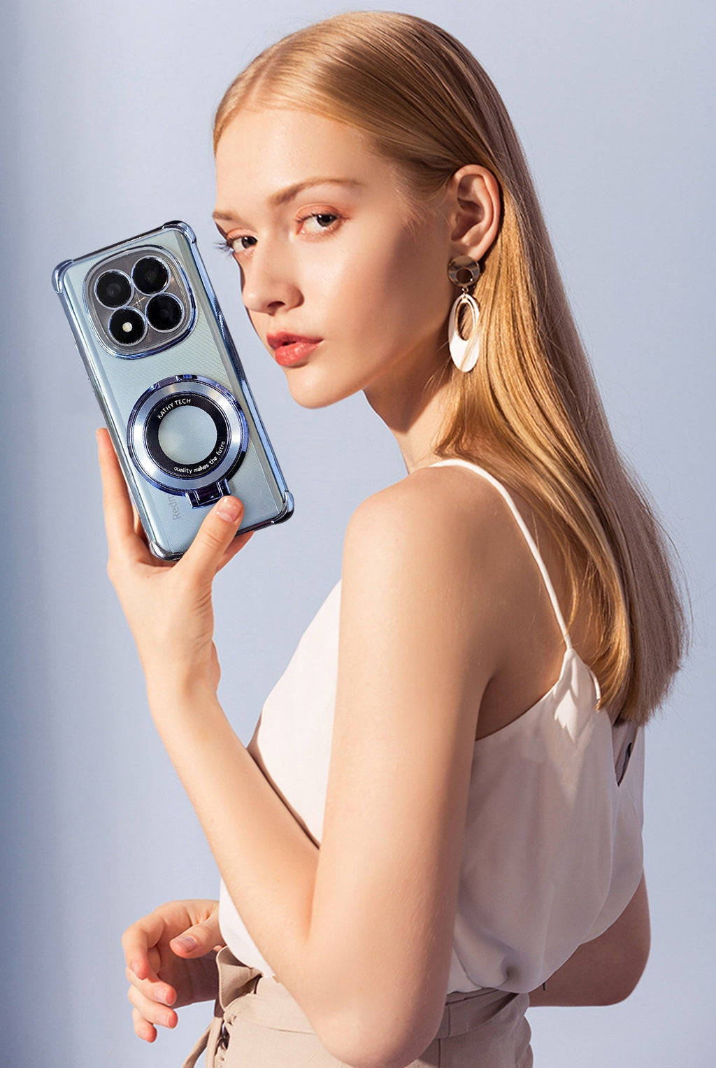 Redmi Note 14 Pro+ 5G Original Luxury Magnifier Ring Stand