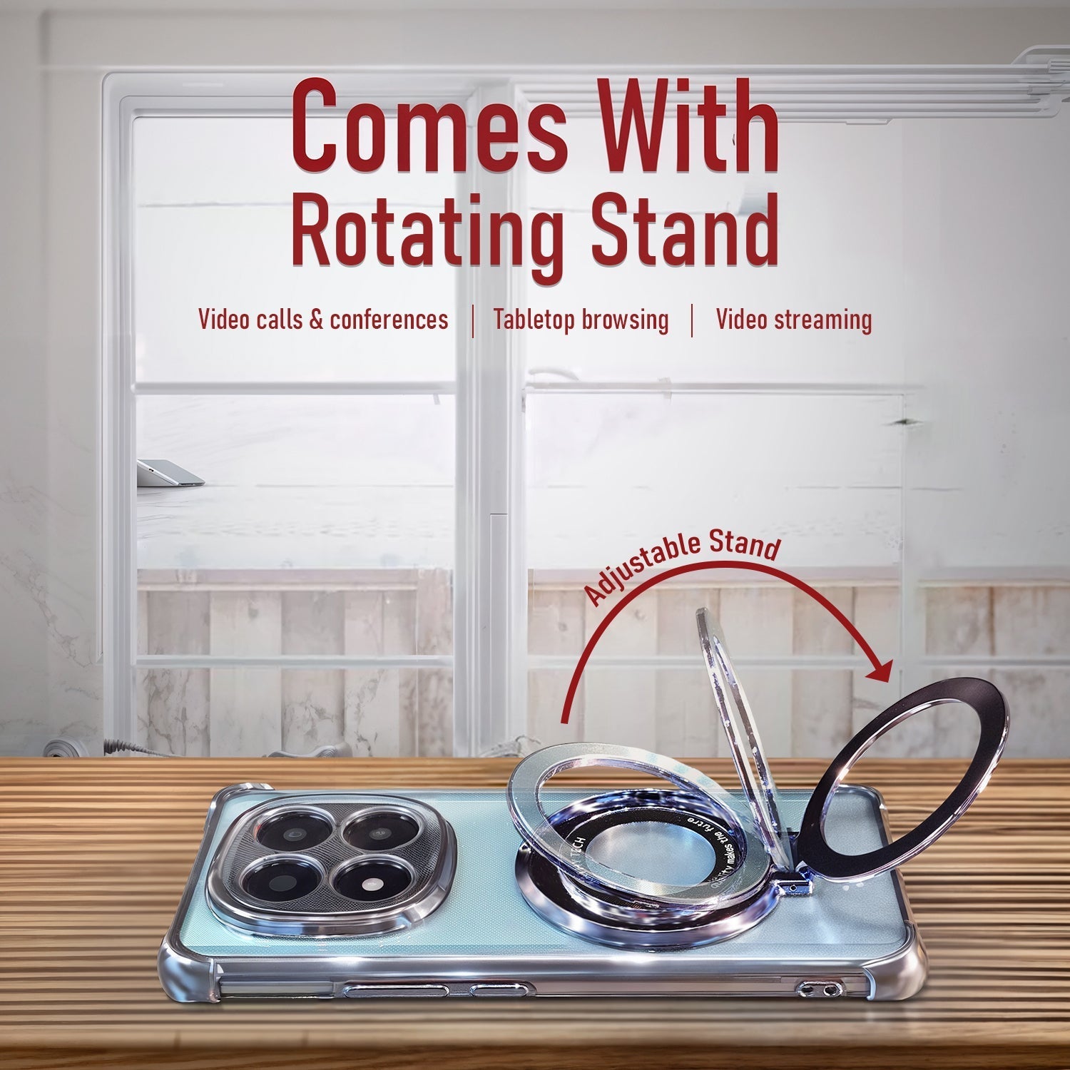 Redmi Note 14 Pro+ 5G Original Luxury Magnifier Ring Stand