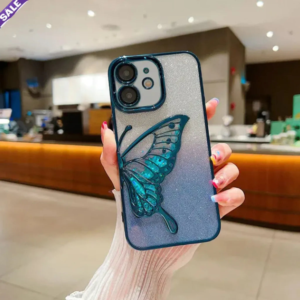 Coversly Premium Glitter Candy Electroplated Butterfly with Lens Protection