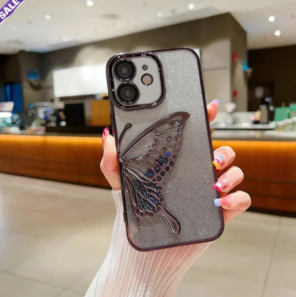 Coversly Premium Glitter Candy Electroplated Butterfly with Lens Protection