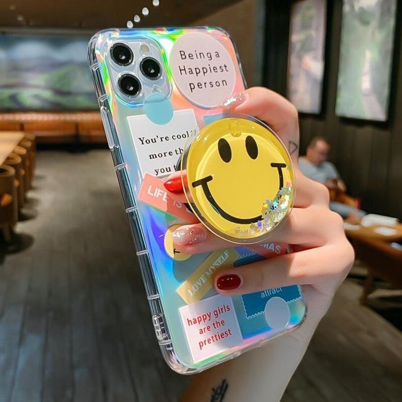 Label Phone Case with Smile Phone Gripper