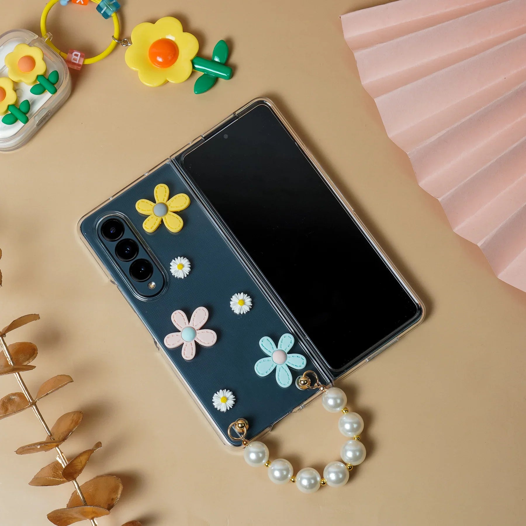 Floral Print Hybrid Matte Anti-shock Case - Samsung