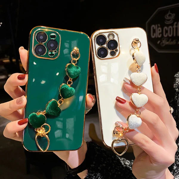 Electroplating Velvet Heart Bracelet Case