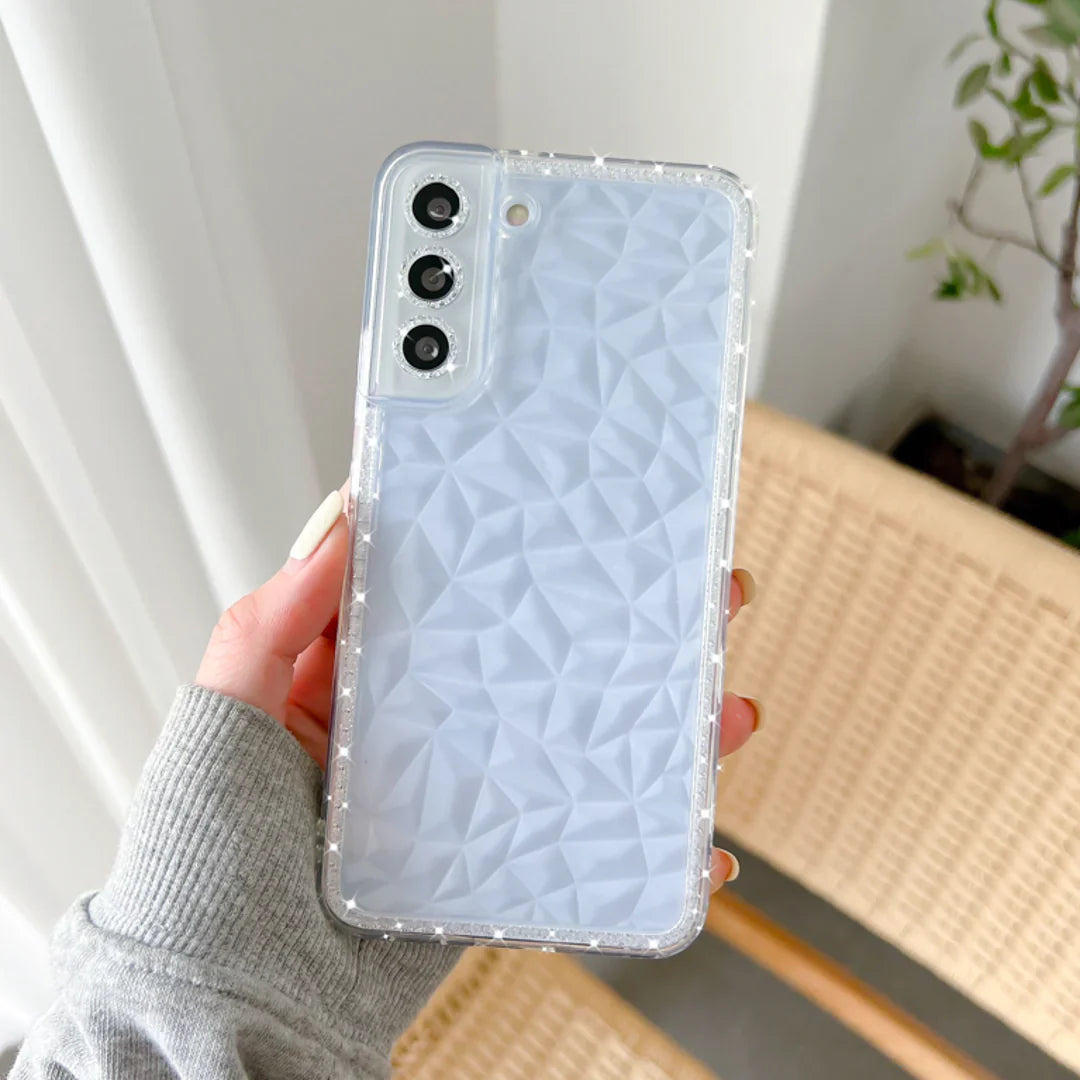 Diamond Pattern Transparent Case - Samsung