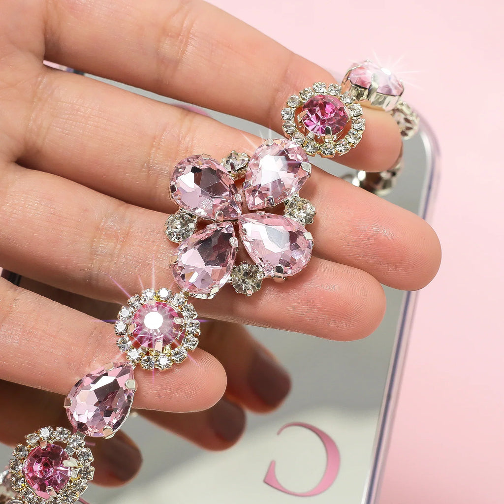 Rhinestone Bracelet Blingy Alphabet Mirror Case