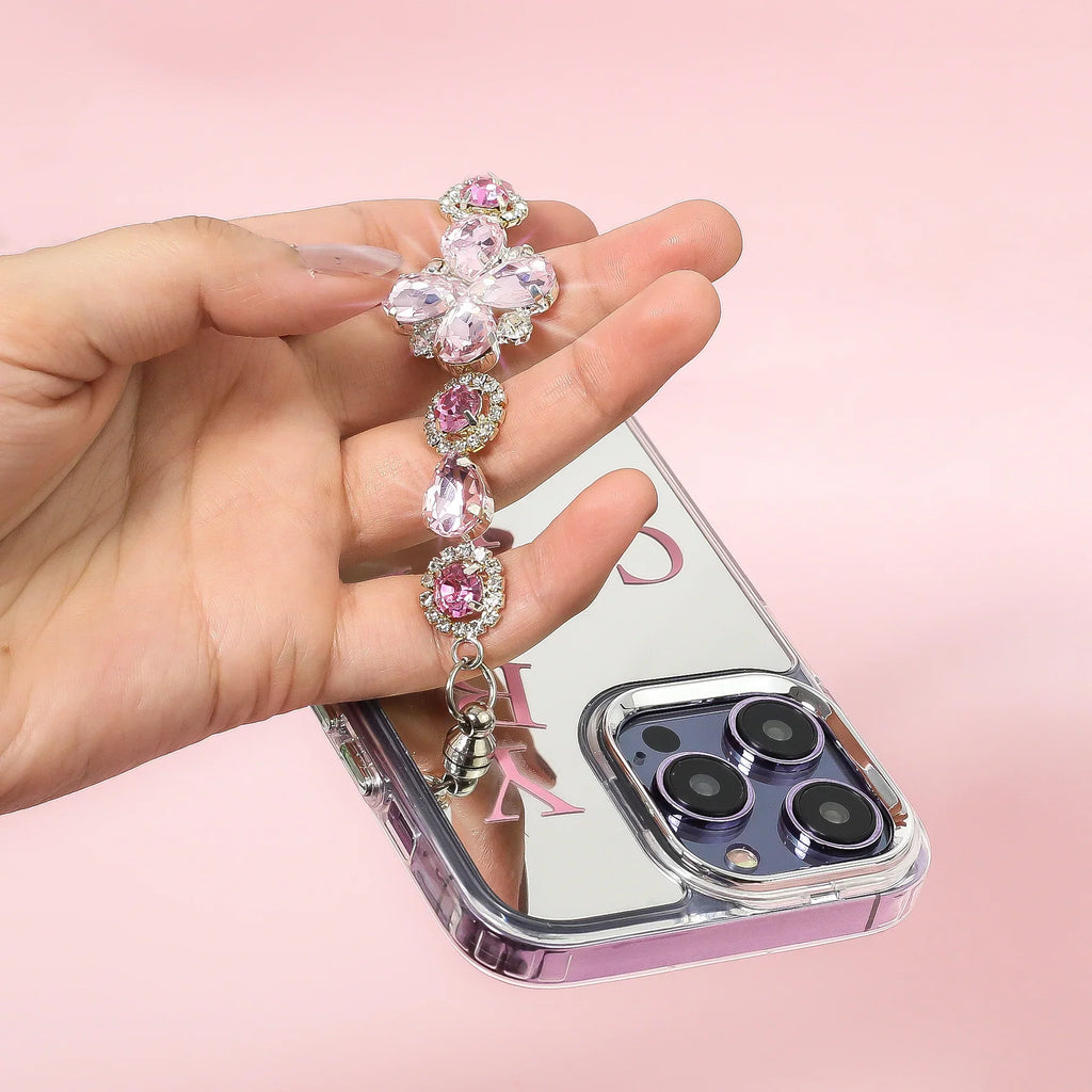 Rhinestone Bracelet Blingy Alphabet Mirror Case